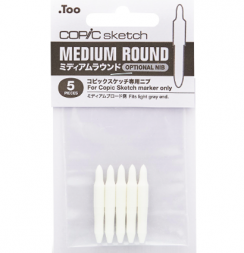 Набор перьев для маркеров Copic Sketch Medium Round круглый наконечник 5 штук
