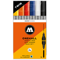 Набор акриловых маркеров Molotow ONE4ALL Twin "Базовый 1" 6 шт