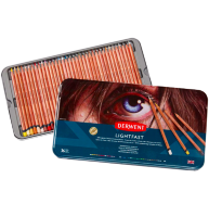 Цветные карандаши Derwent Lightfast на масляной основе в наборе 36 цветов, пенал