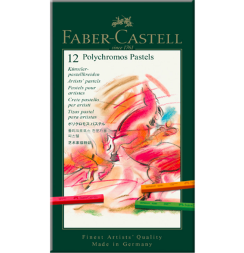 Пастель сухая художественная Polychromos Faber-Castell 12 цветов в картонной упаковке