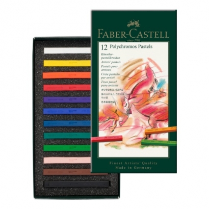 Пастель сухая художественная Polychromos Faber-Castell 12 цветов в картонной упаковке