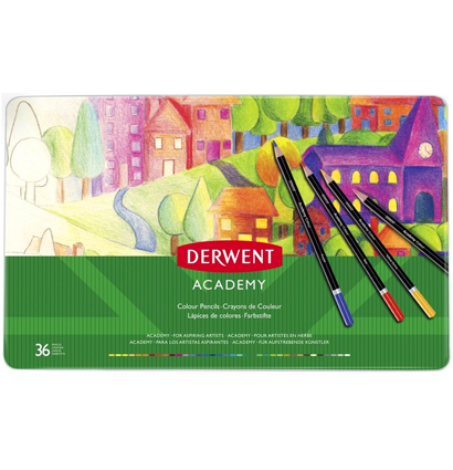 Цветные карандаши Derwent Academy 36 набор в фирменном кейсе
