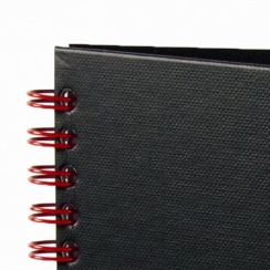 Блокнот Oxford Black'n'Red клетка спираль твердая обложка А5 / 70 листов
