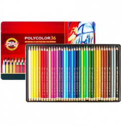 Карандаши цветные Polycolor Koh-I-Noor набор 36 цветов в пенале