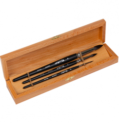 Набор кистей для рисования Roubloff №5 белка круглые 3 штуки в шкатулке