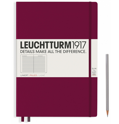Записная книжка Leuchtturm «Master Slim» А4+ в линейку винный 123 стр.