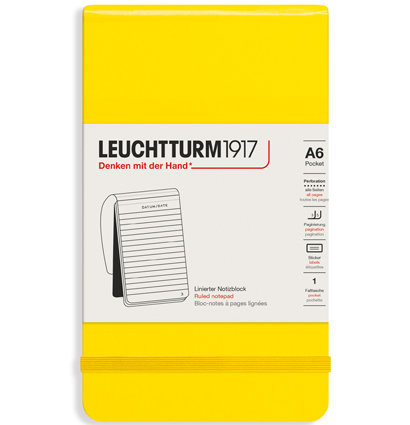 Блокнот Leuchtturm «Reporter Notepad Pocket» A6 в линейку лимонный 188 стр.