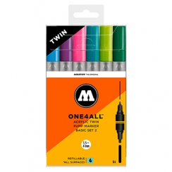 Набор акриловых маркеров Molotow ONE4ALL Twin "Базовый 2" 6 шт