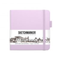 Скетчбук Sketchmarker фиолетовый пастельный с твердой обложкой квадратный 12х12 см / 80 листов / 140 гм
