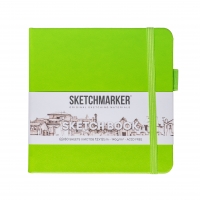 Скетчбук Sketchmarker зеленый луг с твердой обложкой квадратный 12х12 см / 80 листов / 140 гм