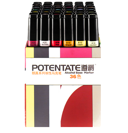 Набор маркеров для скетчинга Potentate Box Set 36 (alcohol based)