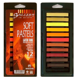 Пастель Mungyo Artists Soft Pastel сухая квадратная 12 цветов (оттенки земли) в блистере