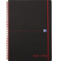 Блокнот Oxford Black'n'Red линейка спираль пластиковая обложка А4 / 70 листов