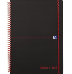Блокнот Oxford Black'n'Red линейка спираль пластиковая обложка А4 / 70 листов