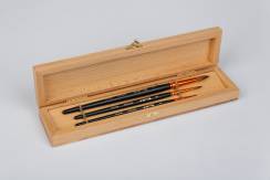 Набор кистей для рисования Roubloff №6 колонок круглые 3 штуки в шкатулке