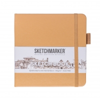 Скетчбук Sketchmarker капучино с твердой обложкой квадратный 12х12 см / 80 листов / 140 гм