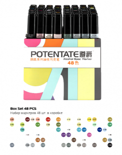 Набор маркеров для скетчинга Potentate Box Set 48 (alcohol based)