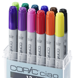 Набор маркеров COPIC CIAO 12 с кистью (базовые)