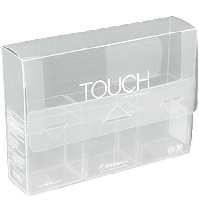 Пенал-кейс для маркеров Touch Brush / Twin ShinHan Art белый на 36 штук прозрачный