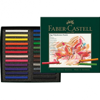 Пастель сухая художественная Polychromos Faber-Castell 24 цвета в картонной упаковке