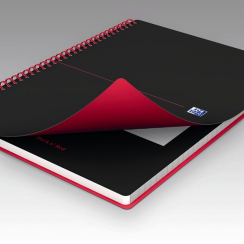 Блокнот Oxford Black'n'Red клетка спираль пластиковая обложка А4 / 70 листов