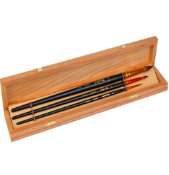 Набор кистей для рисования Roubloff №8 колонок круглые 3 штуки в шкатулке