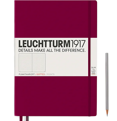 Записная книжка Leuchtturm «Master Slim» А4+ в точку винный 123 стр.