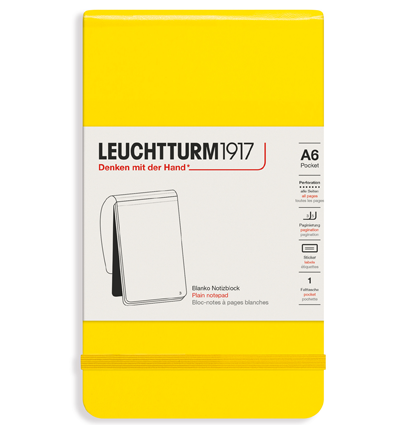 Блокнот Leuchtturm «Reporter Notepad Pocket» A6 нелинованный лимонный 188 стр.