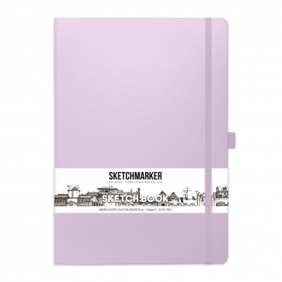 Скетчбук Sketchmarker фиолетовый пастельный с твердой обложкой А4 / 80 листов / 140 гм