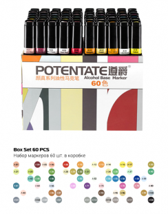 Набор маркеров для скетчинга Potentate Box Set 60 (alcohol based)