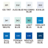 Купить набор маркеров для скетчей ZIG Kurecolor Fine & Brush 12 Set Sky & Ocean Blue Tones (сине-голубые) в магазине маркеров и товаров для скетчинга ПРОСКЕТЧИНГ