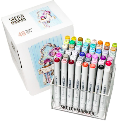 Набор маркеров Скетчмаркер / Sketchmarker "Chic Style - Шебби шик" 48 цветов в пластиковом кейсе
