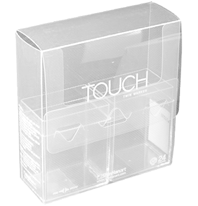 Пенал-кейс для маркеров Touch Brush / Twin ShinHan Art белый на 24 штуки прозрачный