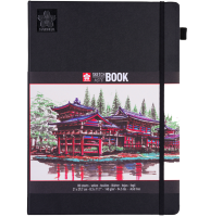 Скетчбук Sakura Sketch / Note черный с гладкой бумагой для рисования А4 / 80 листов / 140 гм