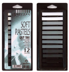 Пастель Mungyo Artists Soft Pastel сухая квадратная 12 цветов (серые) в блистере