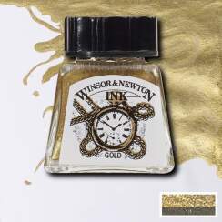 Тушь Winsor&Newton Ink 283 "Золотой металлик" для рисования и каллиграфии, 14 мл
