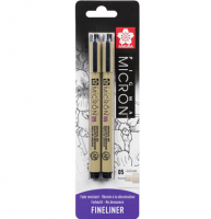 Набор черных капиллярных ручек Sakura Pigma Micron 0.45 мм 2 штуки