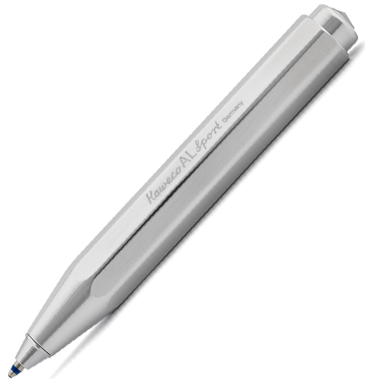 Ручка шариковая Kaweco AL Sport RAW 1 мм алюминий в футляре серебристая