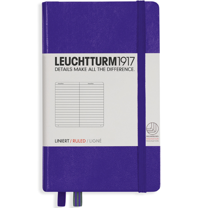 Записная книжка Leuchtturm «Pocket» A6 в линейку фиолетовая 187 стр.