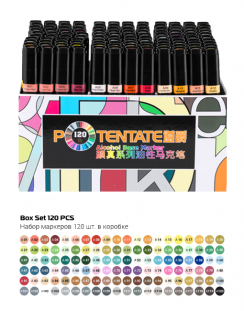 Набор маркеров для скетчинга Potentate Box Set 120 (alcohol based)