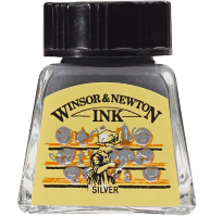 Тушь Winsor&Newton Ink 616 "Серебро металлик" для рисования и каллиграфии, 14 мл