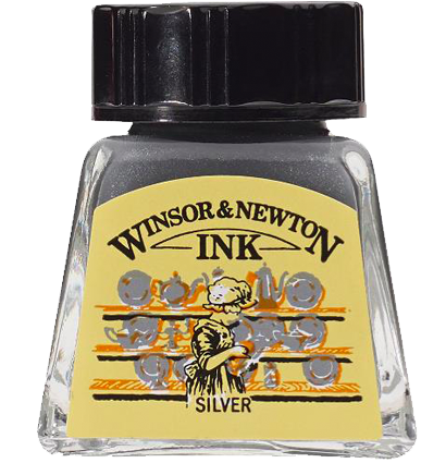 Тушь Winsor&Newton Ink 616 "Серебро металлик" для рисования и каллиграфии, 14 мл