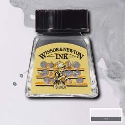 Тушь Winsor&Newton Ink 616 "Серебро металлик" для рисования и каллиграфии, 14 мл