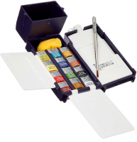 Акварель Cotman Winsor&Newton Field в карманном наборе 12 цветов, кисть и аксессуары