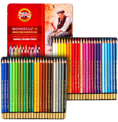 купить акварельные карандаши mondeluz 48 цветов