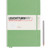 Записная книжка Leuchtturm «Master Slim» А4+ в линейку пастельный зелёный 123 стр.