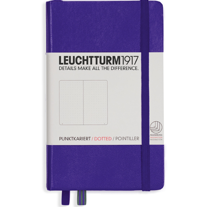 Записная книжка Leuchtturm «Pocket» A6 в клетку фиолетовая 187 стр.