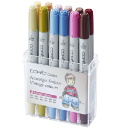 Набор маркеров COPIC CIAO 12 Nostalgie с кистью (винтаж)