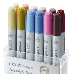 Набор маркеров COPIC CIAO 12 Nostalgie с кистью (винтаж)