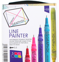 Набор капиллярных ручек Derwent Graphik Line Painter 5 цветов №3
